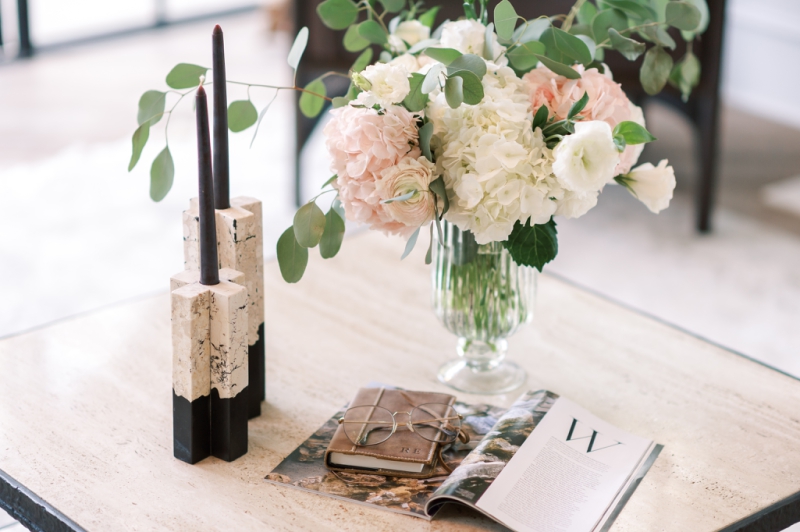 Luxury flatlay of Roxy Earle’s personal brand details—captured for ANA health app campaign with a soft, editorial aesthetic.